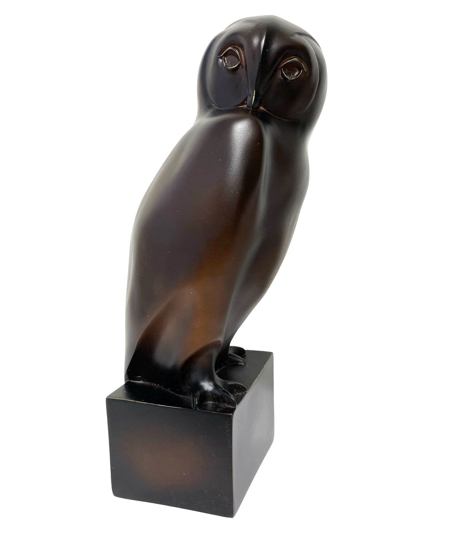 Francois Pompon Owl Statue Replica Bronze Finish Resin, Birds Nature Animals