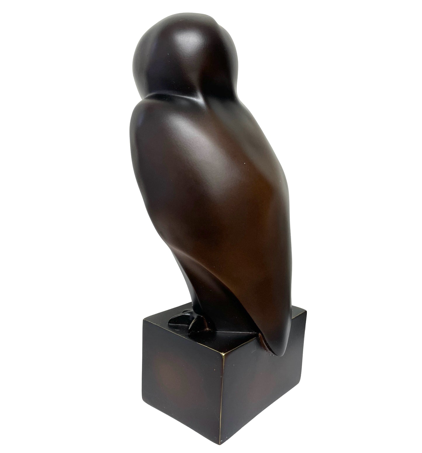 Francois Pompon Owl Statue Replica Bronze Finish Resin, Birds Nature Animals