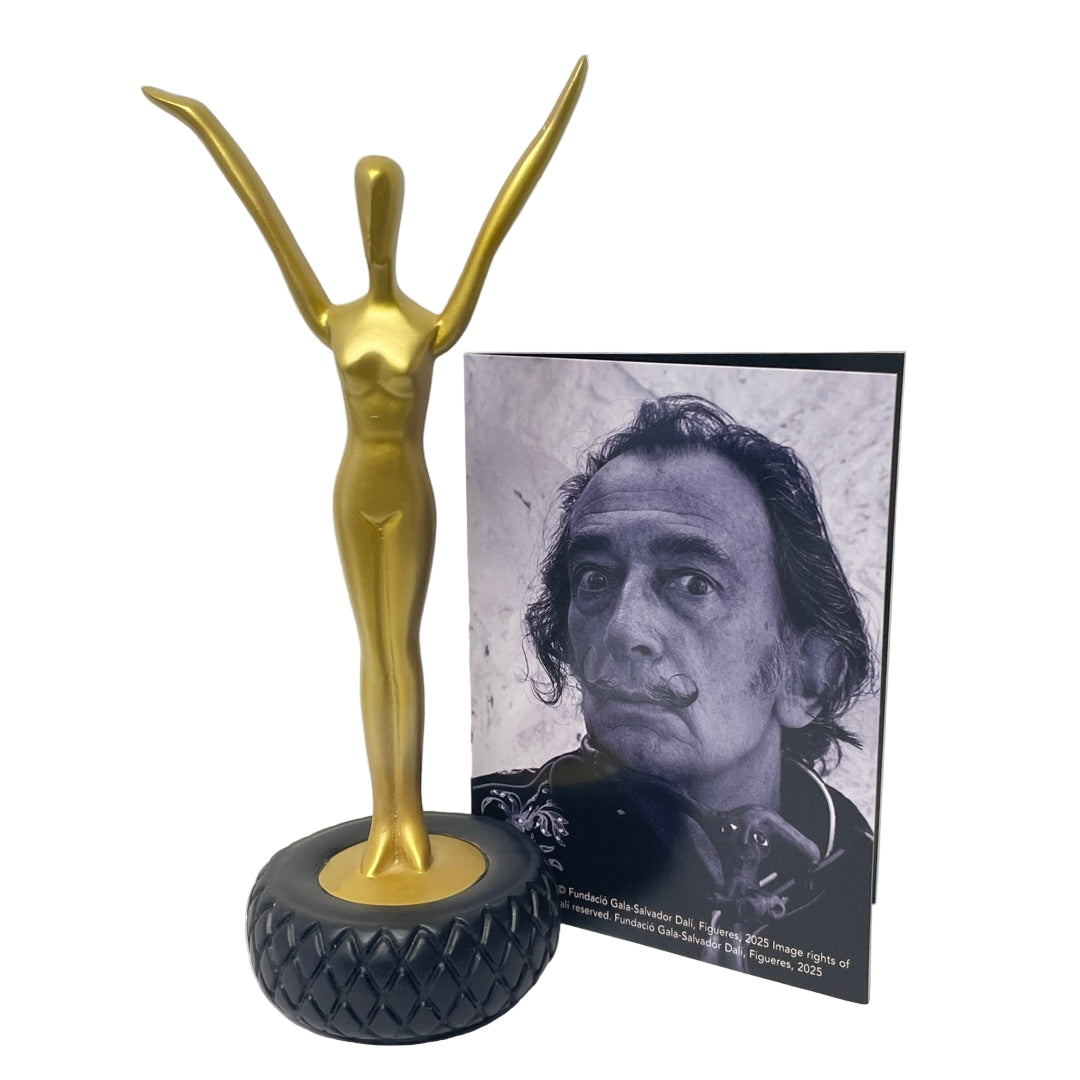 Salvador Dali, Welcome Statue – Gold Figurine on Tire, Parastone SD13