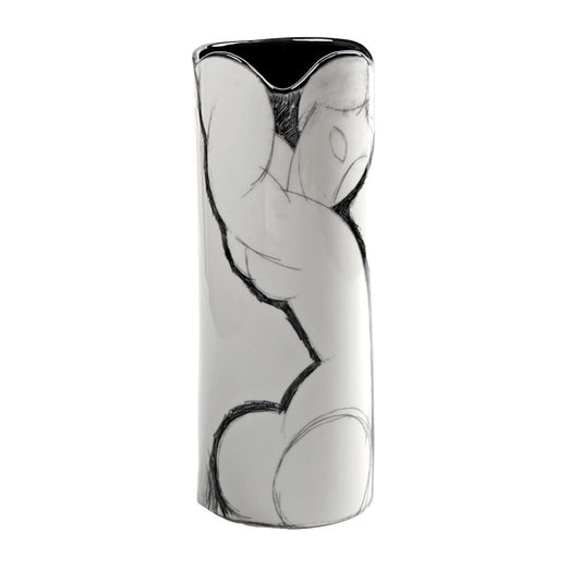 Modigliani Woman Caryatid Modern Black White Museum Art Ceramic Flower Vase