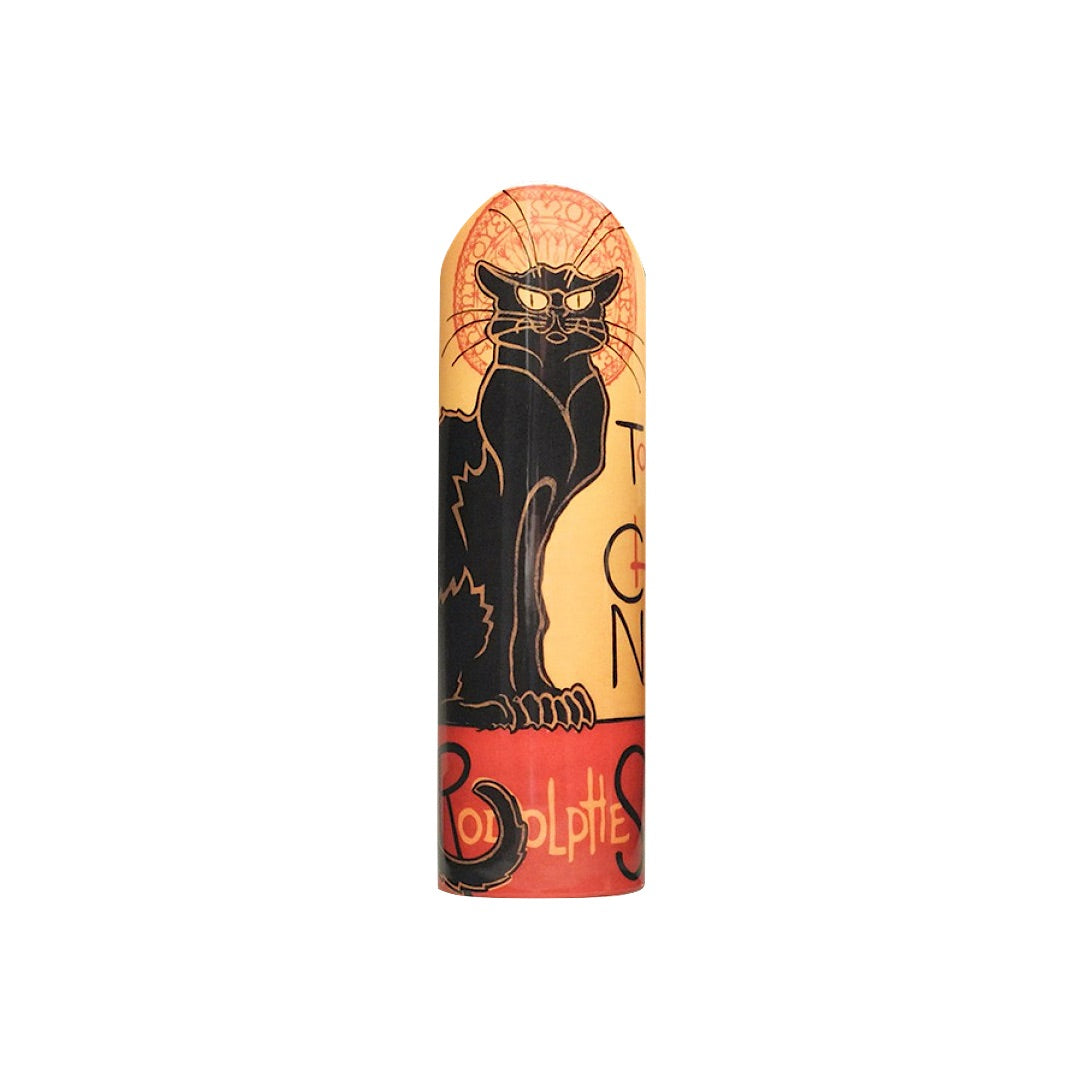 Le Chat Noir by Steinlen as full color image on ceramic flower vase.