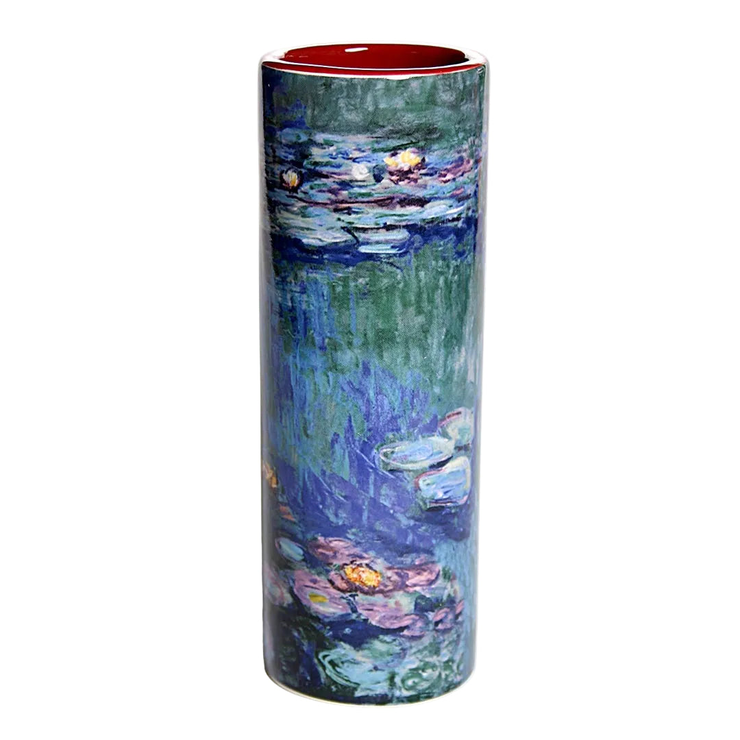 Monet Waterlilies Cylinder Ceramic Flower Bud Vase