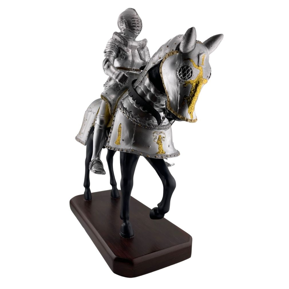 Knight and Horse Wearing Armor Statue Philadelphia Museum of Art 14.25H