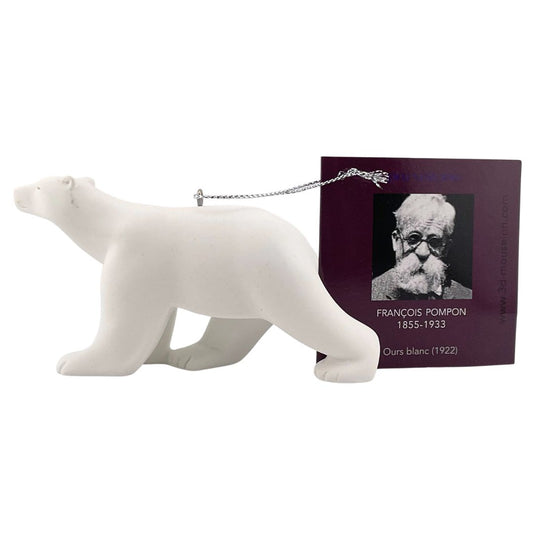 Ornament Pompon Polar Bear Statue Miniature 2.1H x 4L