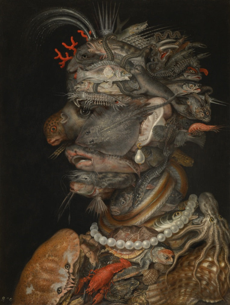 Water Sea Life Portrait Head Statue by Arcimboldo