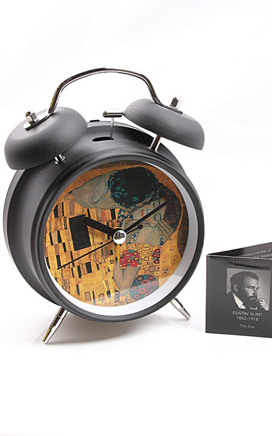 Klimt The Kiss Yellow Romance Desk Alarm Clock