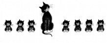 Momma Cat with her Three Kittens by Dubout