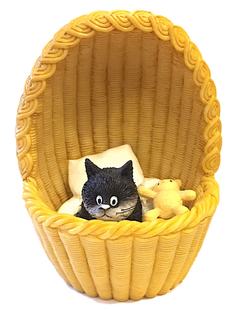 Cozy Nest Little Kitten Snuggling with Bear Small Statue Two Piece Set by Dubout