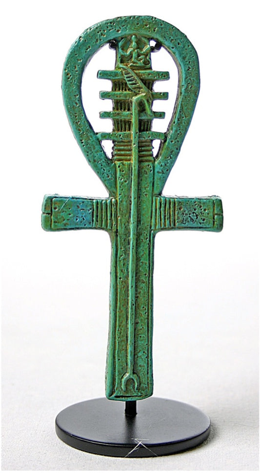 Egyptian Ankh Djed Pillar Amulet Miniature Sculpture