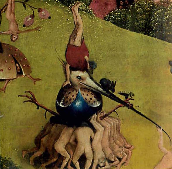 Hieronymus Bosch Figurine Fantaxy Group of Men Lifting Bird Statue