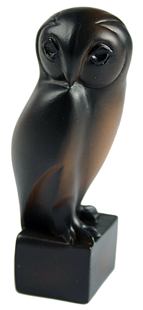 Pocket Art Pompon Owl Turning Head Miniature Figurine Statue
