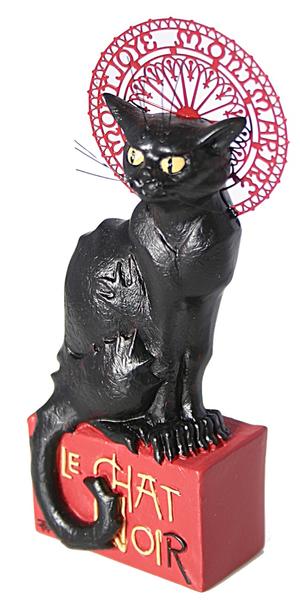 Le Chat Noir Black Cat Statue by Steinlen