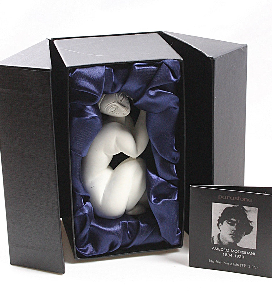 Pocket Art Modigliani Abstract Female Nude Kneeling Miniature Statue