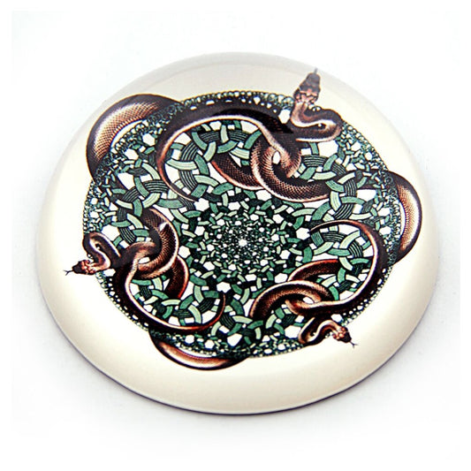 Snakes Glass Paperweight by M.C. Escher