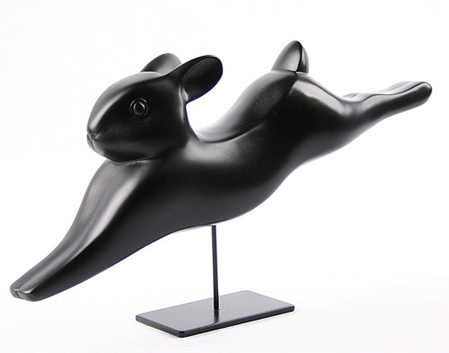Running Rabbit Lapin Courant in Full Stride Abstract Statue by Pompon