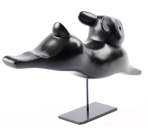 Running Rabbit Lapin Courant in Full Stride Abstract Statue by Pompon