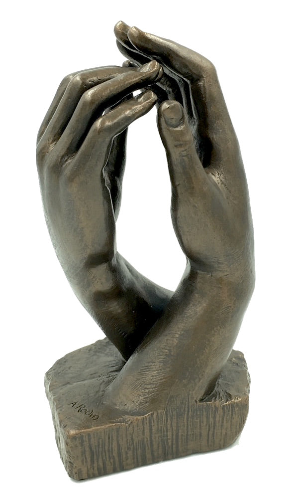 Parastone Rodin Cathedral Clasping Hands Bookshelf Statue 17H