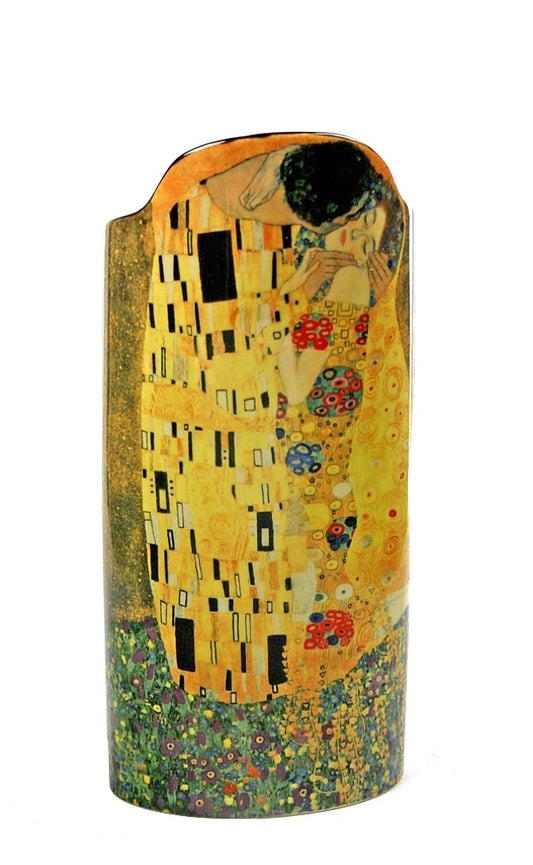 Klimt The Kiss Museum Art Masterpiece Lovers Yellow Ceramic Flower Vase