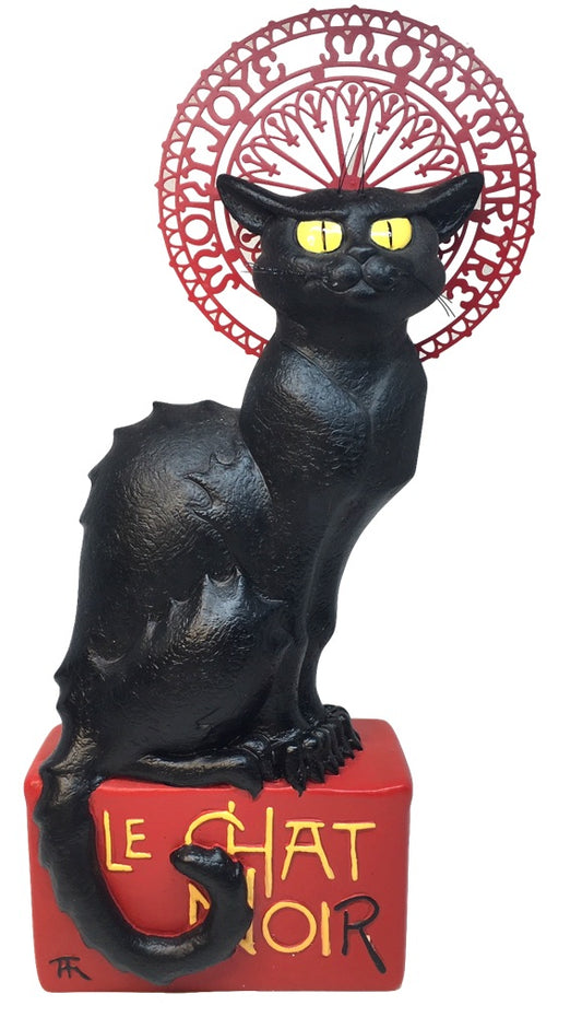 Le Chat Noir Black Cat Statue by Steinlen