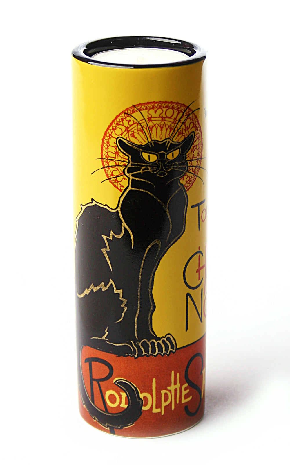 Steinlen Le Chat Noir Cat Tealight Candleholder