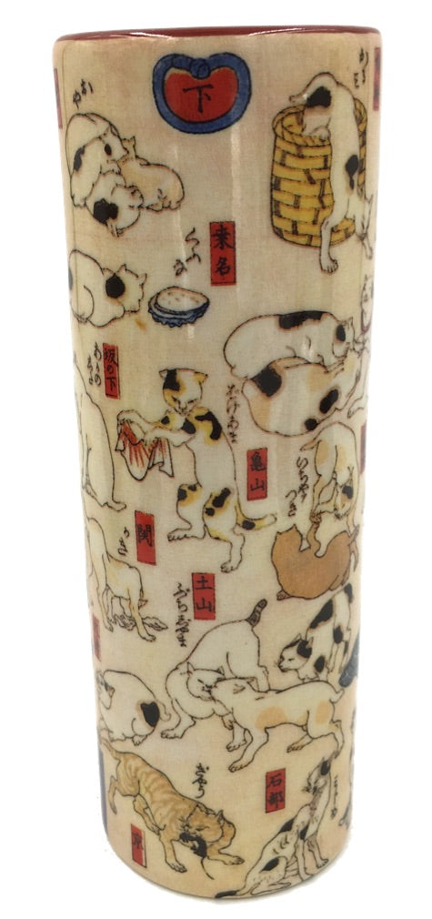 Cats Doing Everyday Activities Japanese Tealight Candleholder by Kuniyoshi