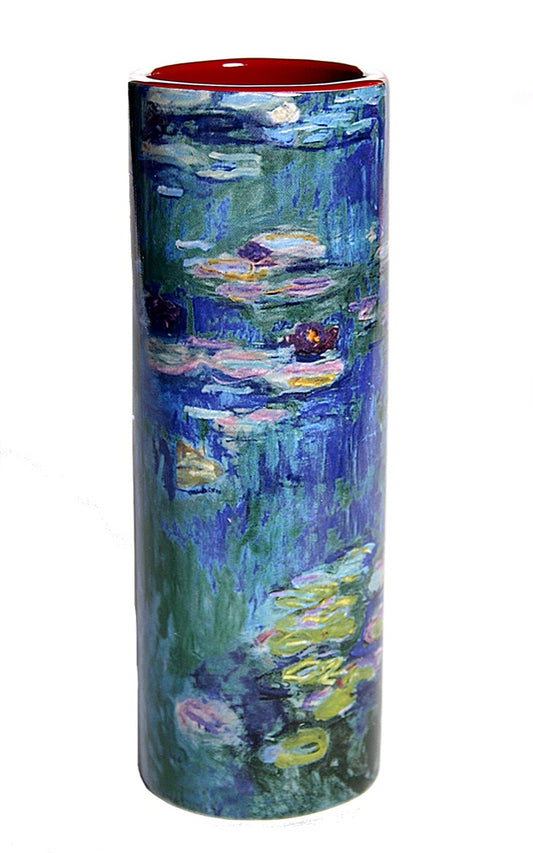 Monet Waterlilies Cylinder Ceramic Flower Bud Vase